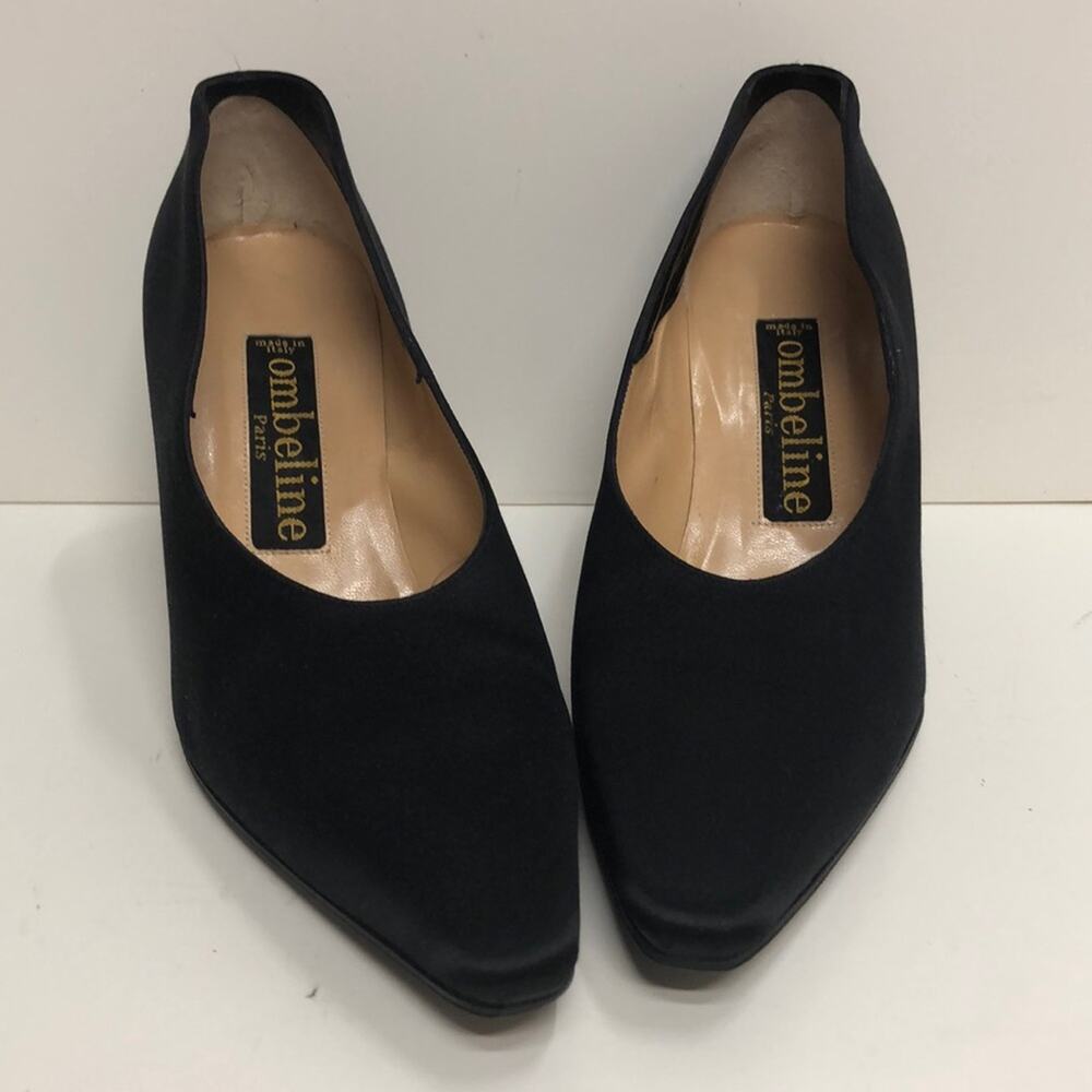 Ombeline Made in Italy Black Satin High Heel Pump